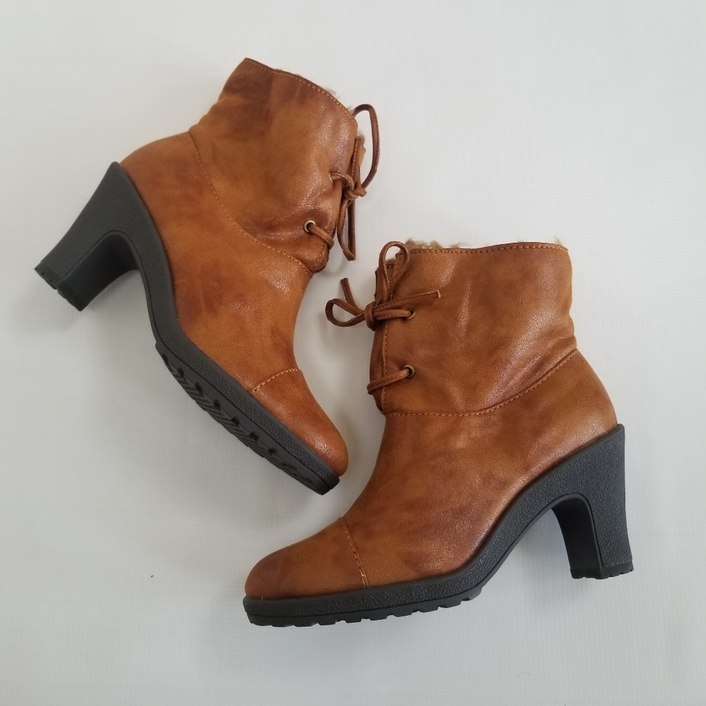 Aerosoles Pruffessor Faux Fur Ankle Boots Size 8.5 Near New - Picture 5 of 8